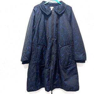 LOGO by Lori Goldstein Black and Blue Puffer Coat 1X